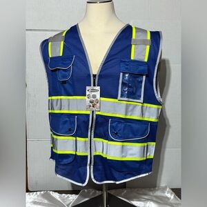 Blue Safety Vest 2XL with Reflective Stripes
29” L 23” p2p
